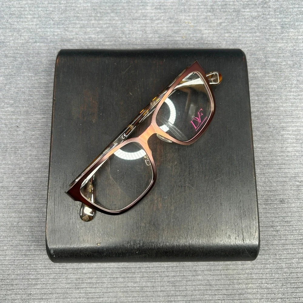 Diane von Furstenberg DVF8051 210 Burgundy Tortoise Square Y2k Eyeglasses Frames